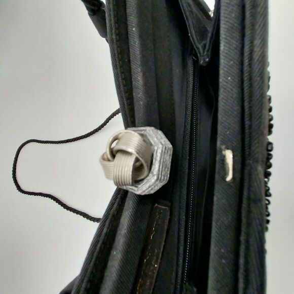 Gino Aldrovandi Black Sparkly Evening Purse with Rhinestones Shoulder Bag 10"x6" - Picture 10 of 14